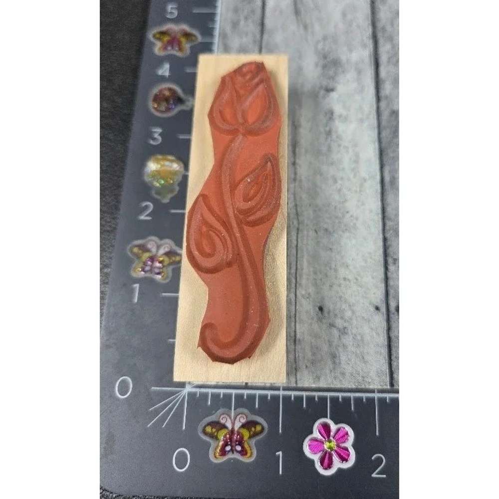 Hero Arts Swirl Rose Flower E2791 Rubber Stamp Wood #E29